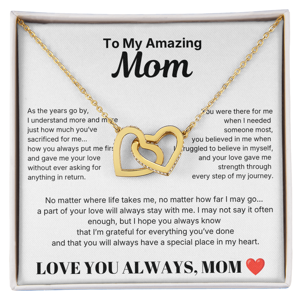 Interlocking Hearts Necklace - To My Amazing mom