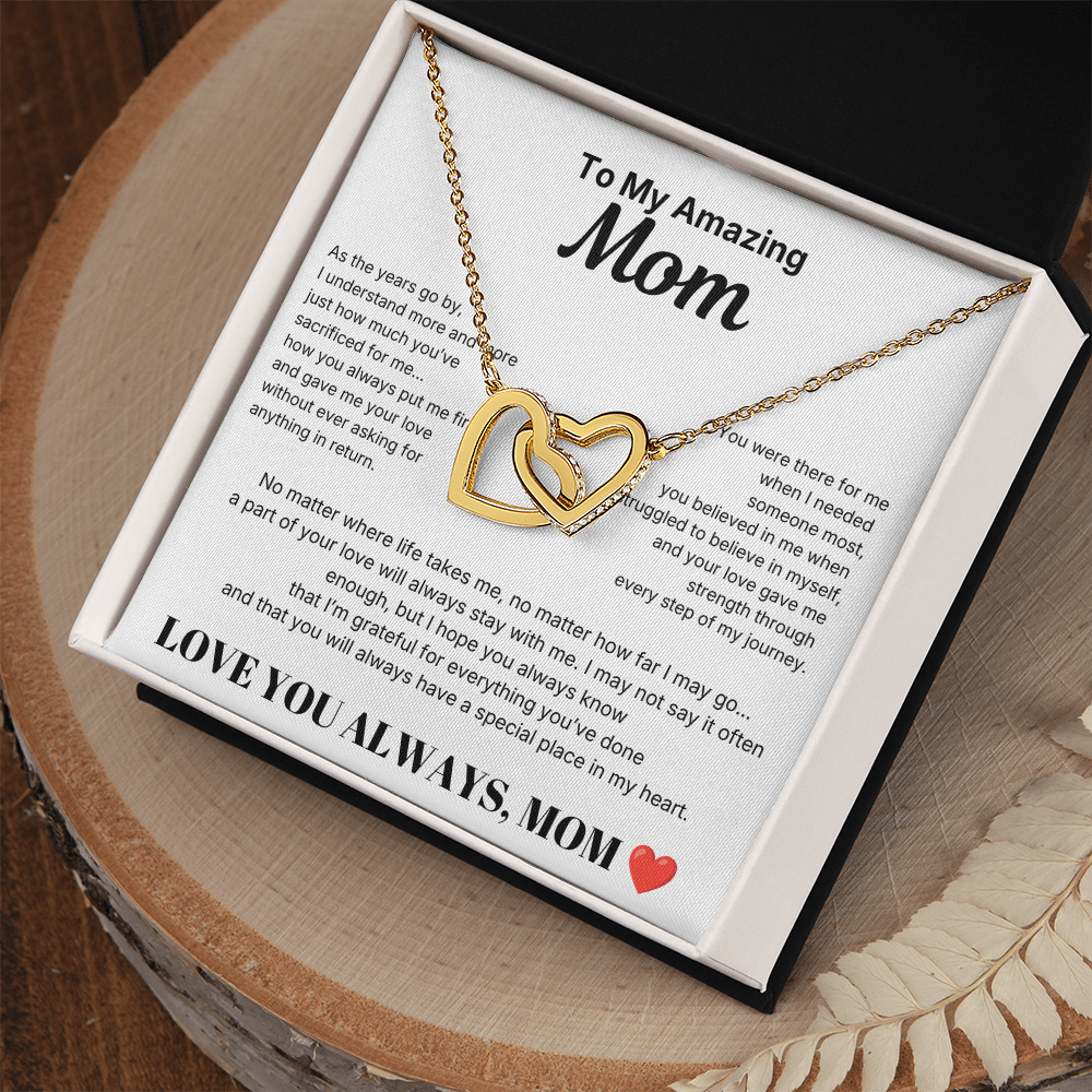 Interlocking Hearts Necklace - To My Amazing mom