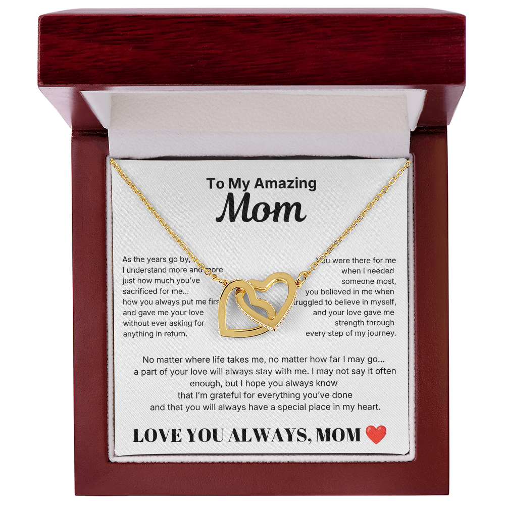 Interlocking Hearts Necklace - To My Amazing mom
